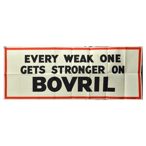 35 - Advertising Poster Bovril Beef Hot Drink Weak Get. Original vintage advertising poster for Bovril - ... 