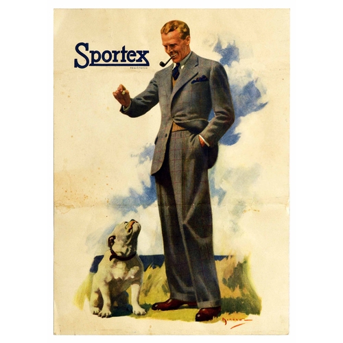 38 - Advertising Poster Sportex Men Fashion Art Deco. Original vintage advertising poster for Sportex, fe... 