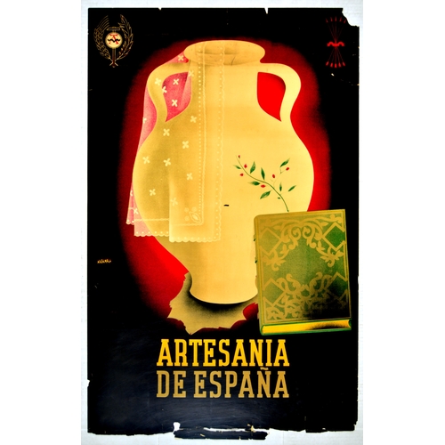 41 - Advertising Poster Artesan Spain Franco Falange. Original vintage propaganda poster issued in Spain ... 