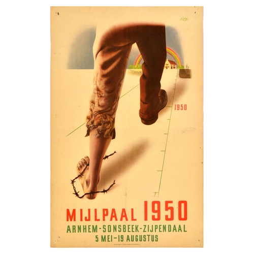 60 - Advertising Poster Milestone Exhibition Mijlpaal WWII Netherlands Liberation. Original vintage adver... 