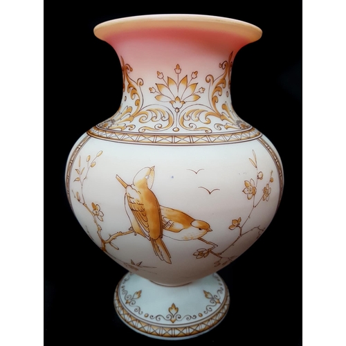 12 - American Interest - A Mount Washington peach blow glass vase, of squat baluster form, the peach blow... 