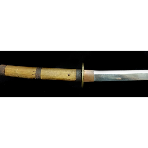 221 - Military Interest -A WWII Japanese Katana, with US Army style handmade handle and scabbard, the blad... 