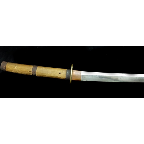 221 - Military Interest -A WWII Japanese Katana, with US Army style handmade handle and scabbard, the blad... 