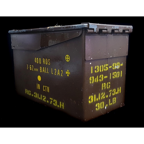 217 - Military Interest - A 7.62mm Ball L2A2 Metal Ammunition box for 400 rounds, marked for UK Government... 