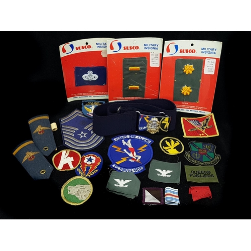 216 - Military Interest - A Queens Regiment Belt, modern; a pair of Royal Air Force flying officer epaulet... 