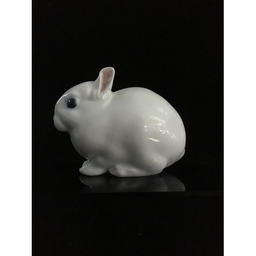 44 - Jeanne Grut for Royal Copenhagen - A porcelain figure of a rabbit, with blue eyes, shape number 4705... 