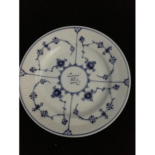 53 - Six Royal Copenhagen porcelain blue flute plain pattern dessert plates, shape number 1/178, 21cm dia... 