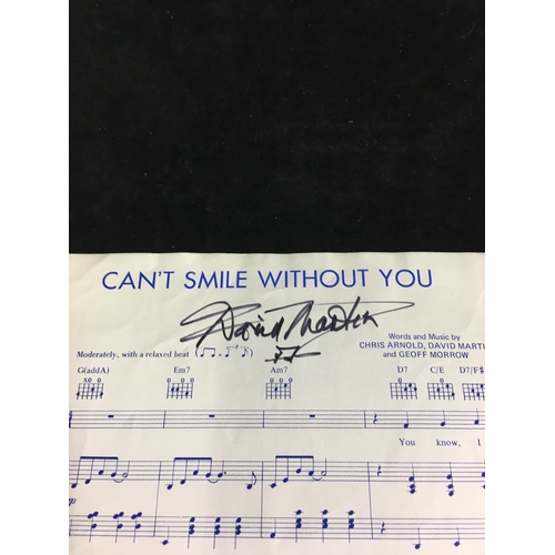 83 - Rock and Pop Memorabilia - Barry Manilow/David Martin - Sheet Music for 'Can't smile without you', p... 