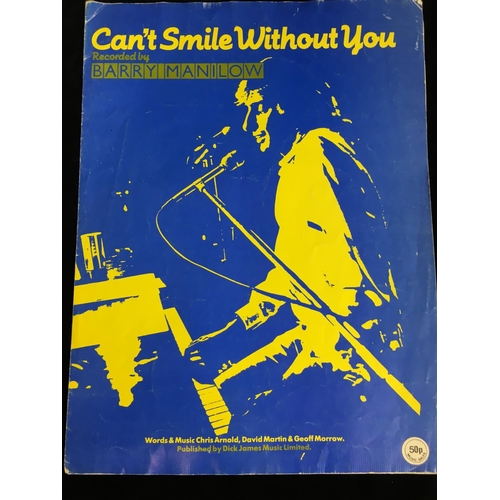 83 - Rock and Pop Memorabilia - Barry Manilow/David Martin - Sheet Music for 'Can't smile without you', p... 