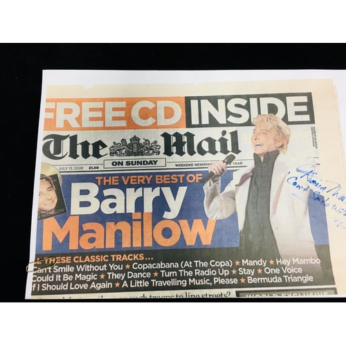 84 - Rock and Pop Memorabilia - Barry Manilow/David Martin - A colour photograph of Barry Manilow and Dav... 