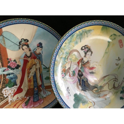 102 - Beauties of the Red Mansion, Eight Limited Edition porcelain plates designed by Zhao Humin, 1986, Pr... 