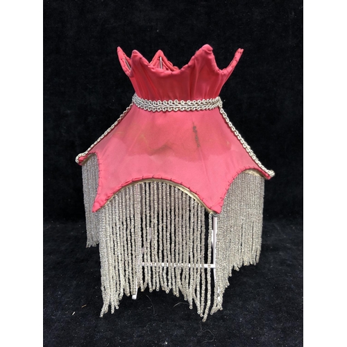 63 - Price's and Clarke's Fairy Night light accessories - comprising a pink silk and beaded glass fringed... 