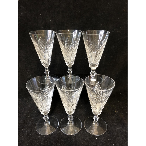 114 - Six Waterford Dunmore pattern champagne glasses, 16cm high (6)