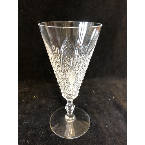 114 - Six Waterford Dunmore pattern champagne glasses, 16cm high (6)