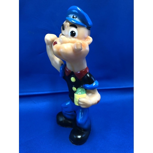 Vintage KFS soft plastic Popeye toy, modelled holding a