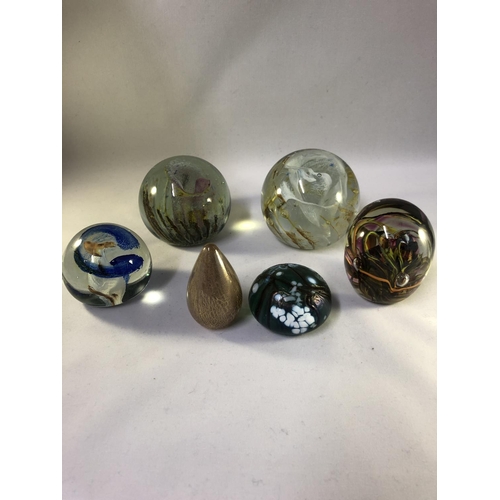 18 - Isle of Wight - six glass paperweights, impressed marks and original paper labels (6)