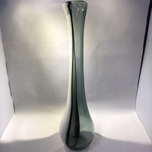 54 - Renato Gaspari for Salviati - a vertical fused glass vase, of elongated onion form, black white and ... 