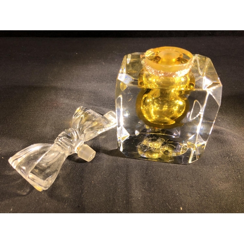 70 - Baccarat for Cabochard, Parfums Gres - a commercial glass perfume bottle formed as a gift wrapped pr... 