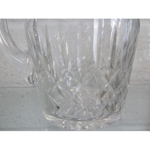 190 - Waterford - Lismore pattern, a cut glass water jug, acid etched mark to base, 1957 onwards, 14cm hig... 