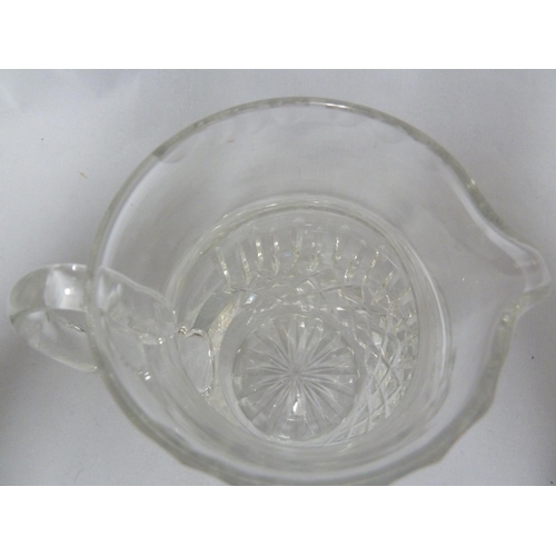 190 - Waterford - Lismore pattern, a cut glass water jug, acid etched mark to base, 1957 onwards, 14cm hig... 