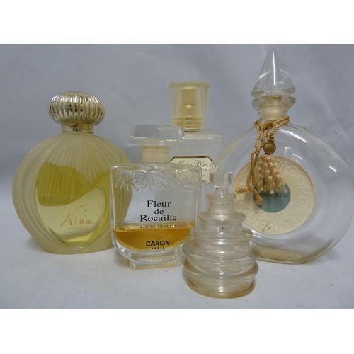 97 - Commercial Perfume bottles - Lalique for Mitsouko, Guerlain, bottle and stopper, original paper labe... 