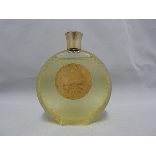 97 - Commercial Perfume bottles - Lalique for Mitsouko, Guerlain, bottle and stopper, original paper labe... 