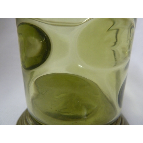 224 - James Powell & Sons, Whitefriars - a rare 937 pattern green glass roemer shaped vase, of wide circul... 