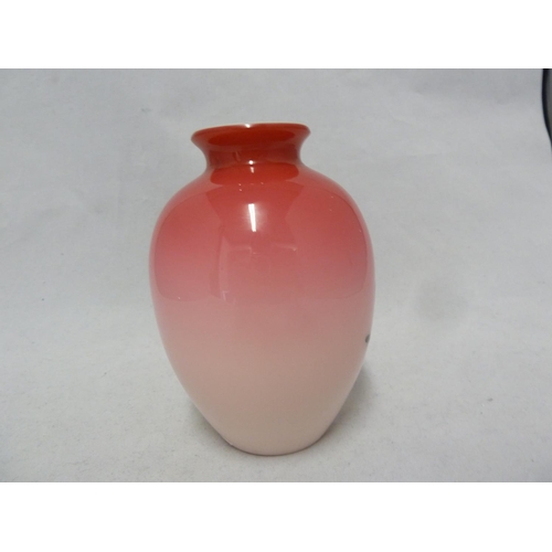 168 - Harrach - a peach blow glass vase of ovoid form, the ground graduated from deep rose pink to pale al... 