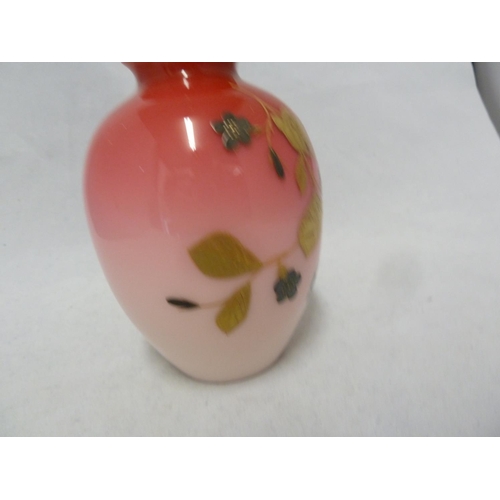 168 - Harrach - a peach blow glass vase of ovoid form, the ground graduated from deep rose pink to pale al... 