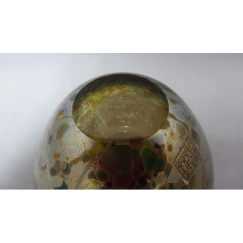 15 - Isle of Wight Glass - a Summer Fruits vase, probably Gooseberry, of squat ovoid form with short trum... 