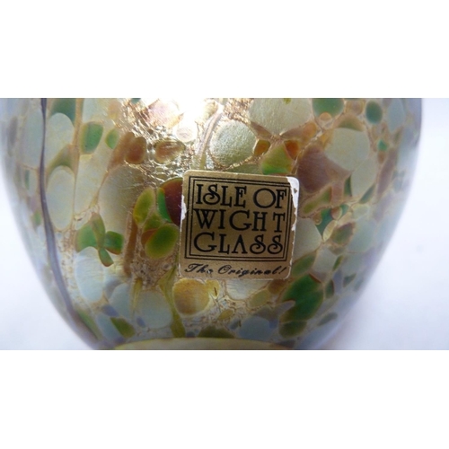 15 - Isle of Wight Glass - a Summer Fruits vase, probably Gooseberry, of squat ovoid form with short trum... 