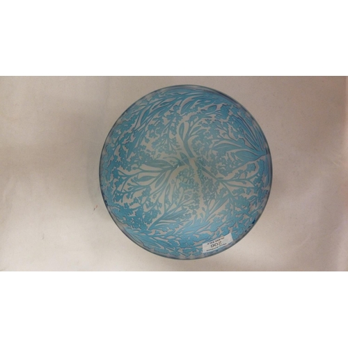 40 - Louise Hawkins for Loco Glass - Forget Me Not, a sand carved reverse cameo bowl, in forget me not bl... 