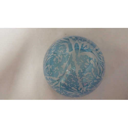 40 - Louise Hawkins for Loco Glass - Forget Me Not, a sand carved reverse cameo bowl, in forget me not bl... 