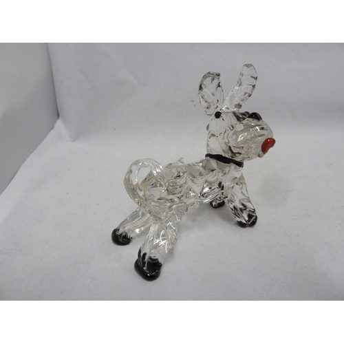 89 - Ercole Barovier - a glass dog, of terrier type, the colourless glass with black detailing and a cher... 