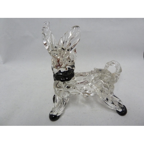 89 - Ercole Barovier - a glass dog, of terrier type, the colourless glass with black detailing and a cher... 