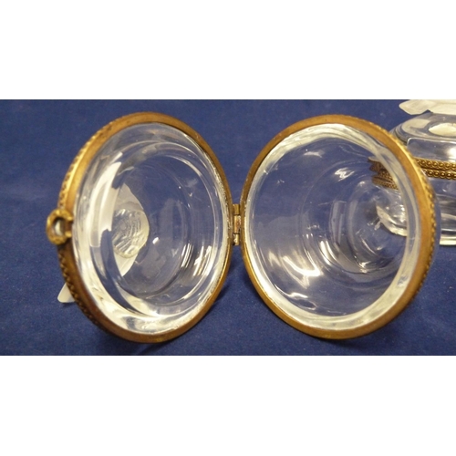 112 - French Glass, possibly Baccarat - two wedding ring boxes in colourless and frosted glass, each box a... 