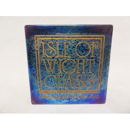 2 - Timothy Harris for Isle of Wight Glass - an advertising / shop display glass block, of iridescent bu... 