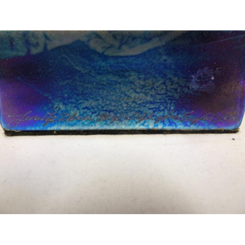 2 - Timothy Harris for Isle of Wight Glass - an advertising / shop display glass block, of iridescent bu... 