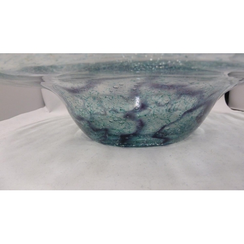 133 - WMF - Ikora glass, an Octopus pattern large centrepiece bowl, of cardinal hat form decorated with pu... 