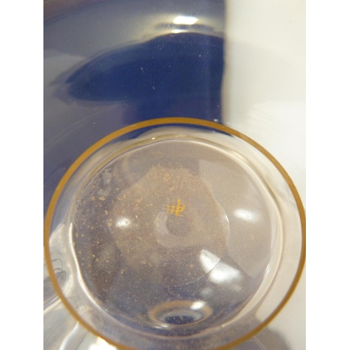 148 - Lobmeyr - two water carafes, of lobed ovoid bodies, rims and details picked out in gilding, gilded m... 