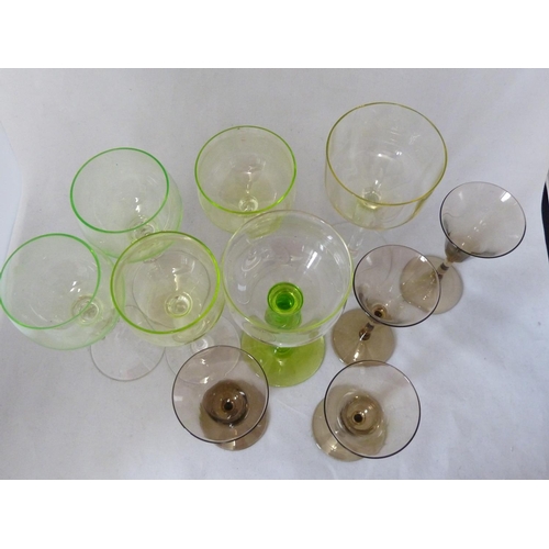 48 - Continental Glass - 10 various stem glasses, including four Orrefors sandvik Astrid shape wine glass... 