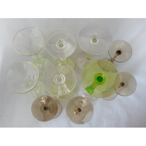 48 - Continental Glass - 10 various stem glasses, including four Orrefors sandvik Astrid shape wine glass... 