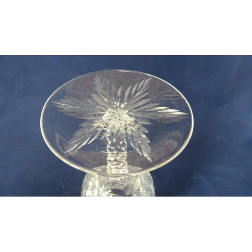 191 - English cut glass - a Master's wine goblet, cut with star-cut diamonds over a facetted stem and circ... 