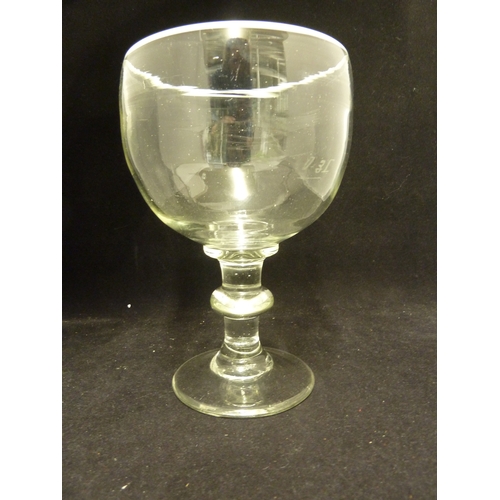 81 - French Glass - A 19th Century oversize glass goblet, the globular bowl applied with an opaque white ... 