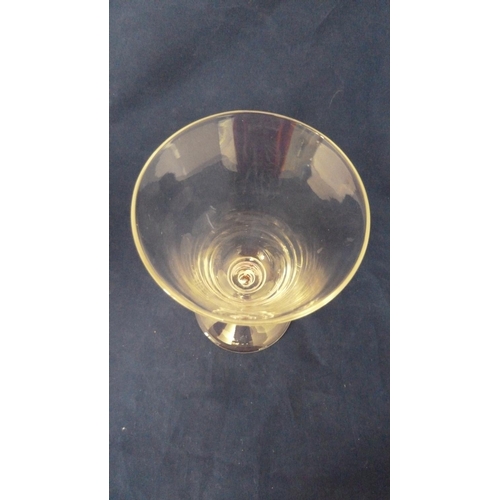 36 - William Wilson for Whitefriars - a commemorative 9071 shape colourless glass goblet, diamond engrave... 