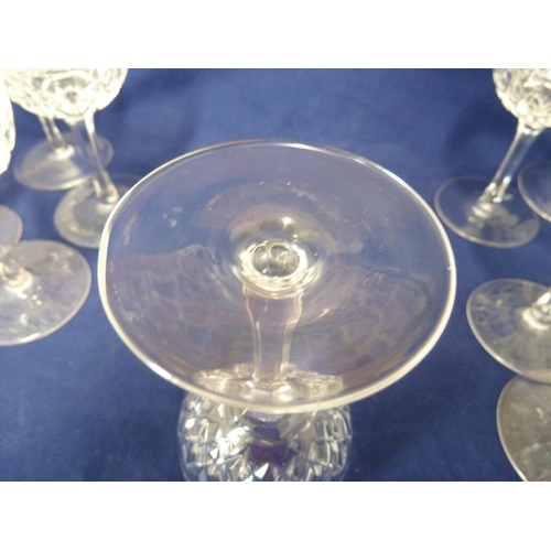 199 - English Glass - A set of 12 port wine glasses, cut and engraved with a Gothic knot border in Pugin s... 