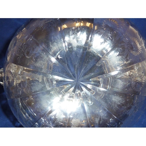 259 - Stevens & Williams - a Rock Crystal two handled vase, the flattened globular body cut with floral sp... 