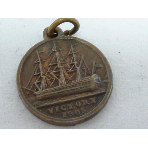 97 - Horatio Nelson interest - a British & Foreign Sailor's Society commemorative medallion - cast with  ... 