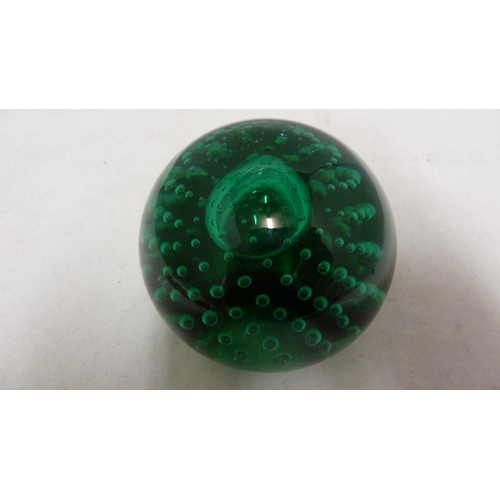 117 - A Whitefriars 9308 controlled bubble paperweight, in meadow green, 8 cm diam approx