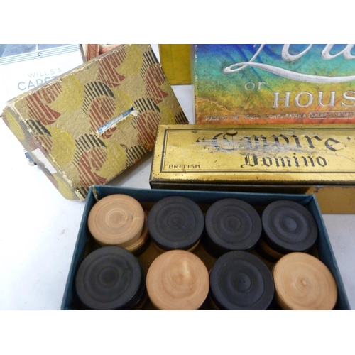 125 - Various vintage games and playing cards, including: Mah Jong, Lotto and Sorry (qty)